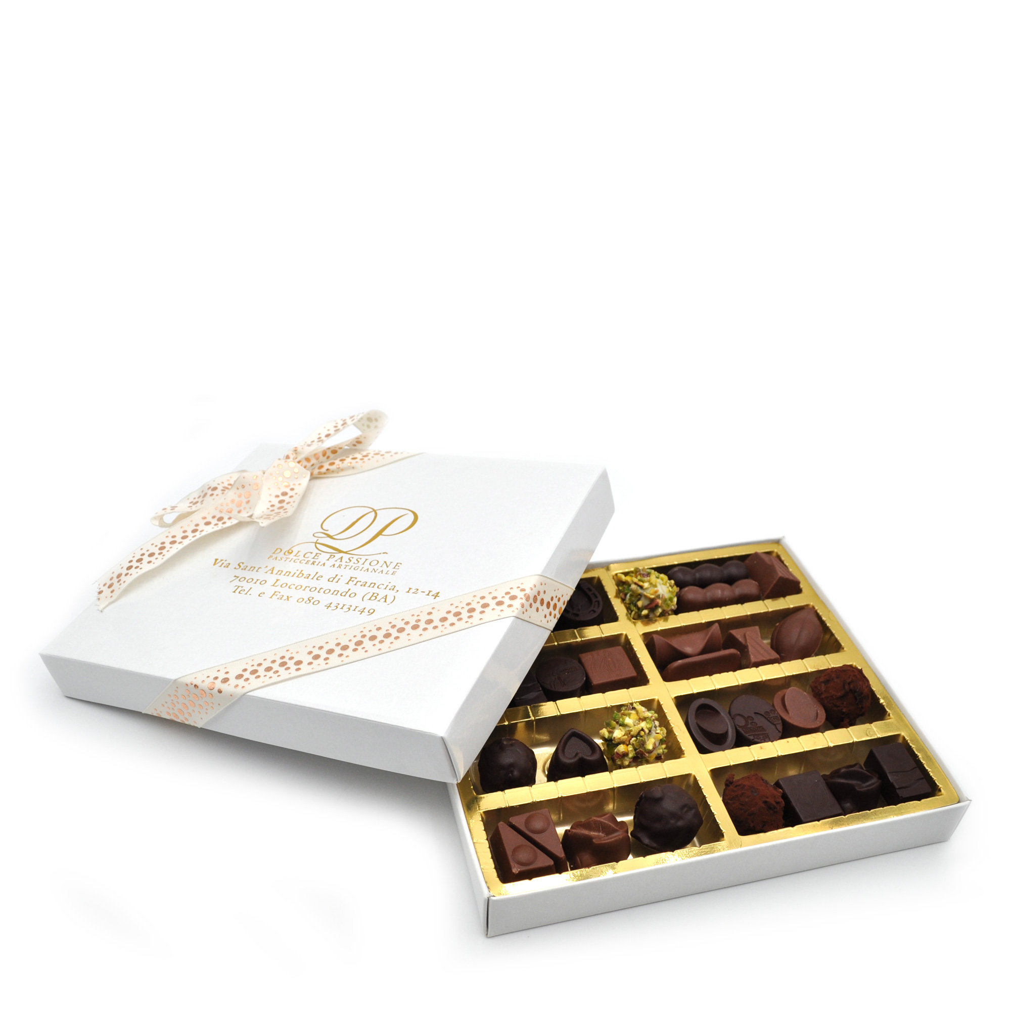 Cioccolatini Artigianali scatola chiara da 24 pz - Dolce Passione  Pasticceria